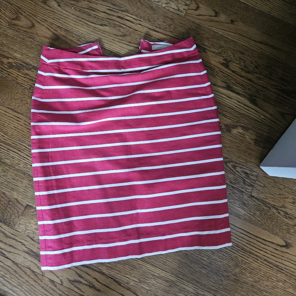 Striped Pink and White Women's Skirt